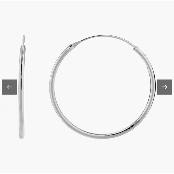 Simple Joy Hoop Earrings, Silver new - Picture 3 of 7